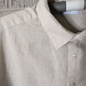 Linen blend Island shirt - lightweight tan